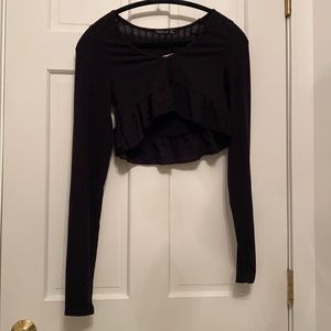 Long Sleeve Peplum Crop Top